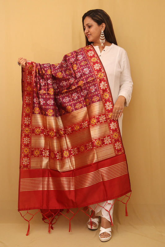 Purple Patola Silk Dupatta - Luxurion World
