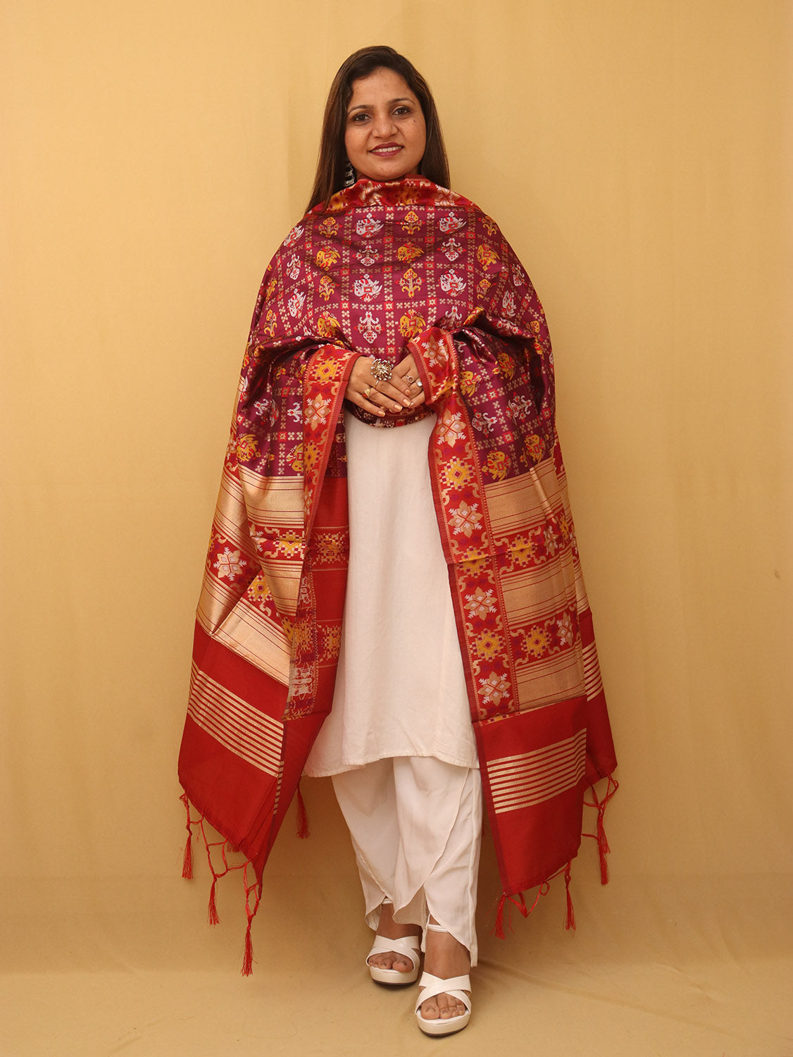 Purple Patola Silk Dupatta - Luxurion World
