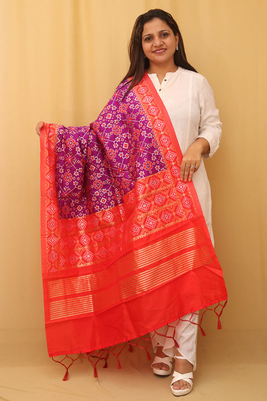 Purple Patola Silk Dupatta - Luxurion World