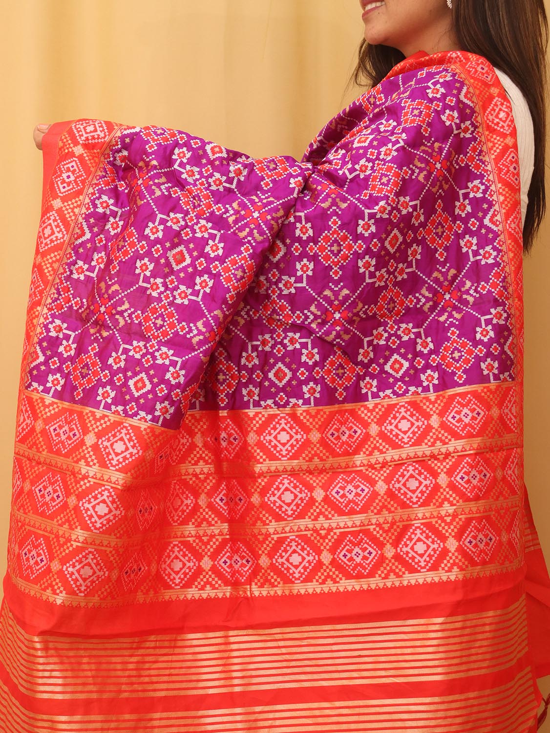 Purple Patola Silk Dupatta - Luxurion World