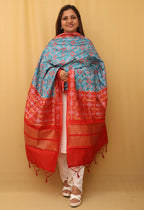 Blue Patola Silk Dupatta - Luxurion World