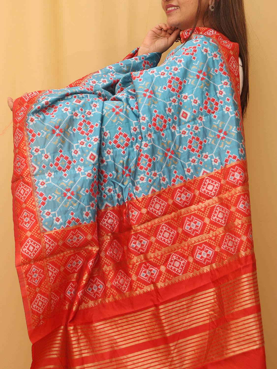 Blue Patola Silk Dupatta - Luxurion World