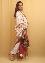 Off White Patola Silk Dupatta - Luxurion World