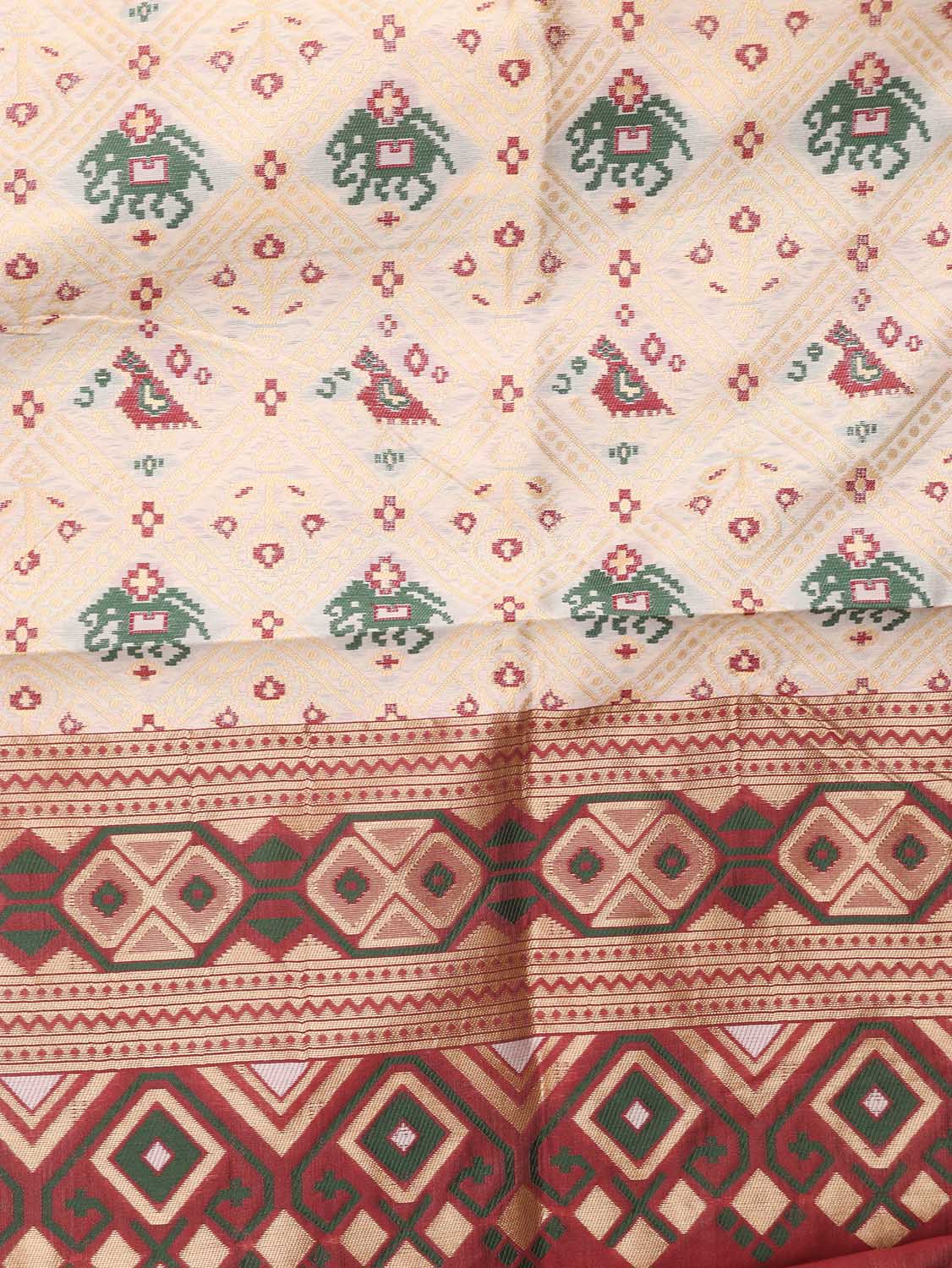 Off White Patola Silk Dupatta - Luxurion World