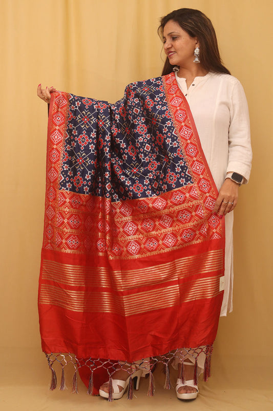 Blue Patola Silk Dupatta - Luxurion World