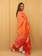 Orange Patola Silk Dupatta - Luxurion World