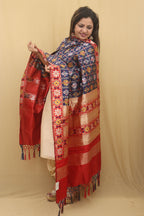 Timeless Blue Patola Silk Dupatta: Stunning Fashion Accessory - Luxurion World