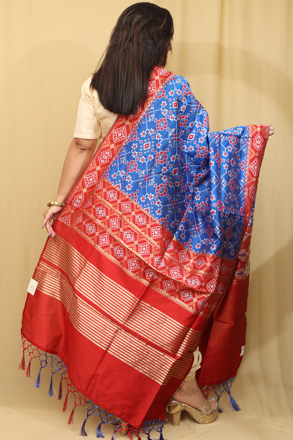 Exquisite Blue Patola Silk Dupatta - Timeless Elegance - Luxurion World