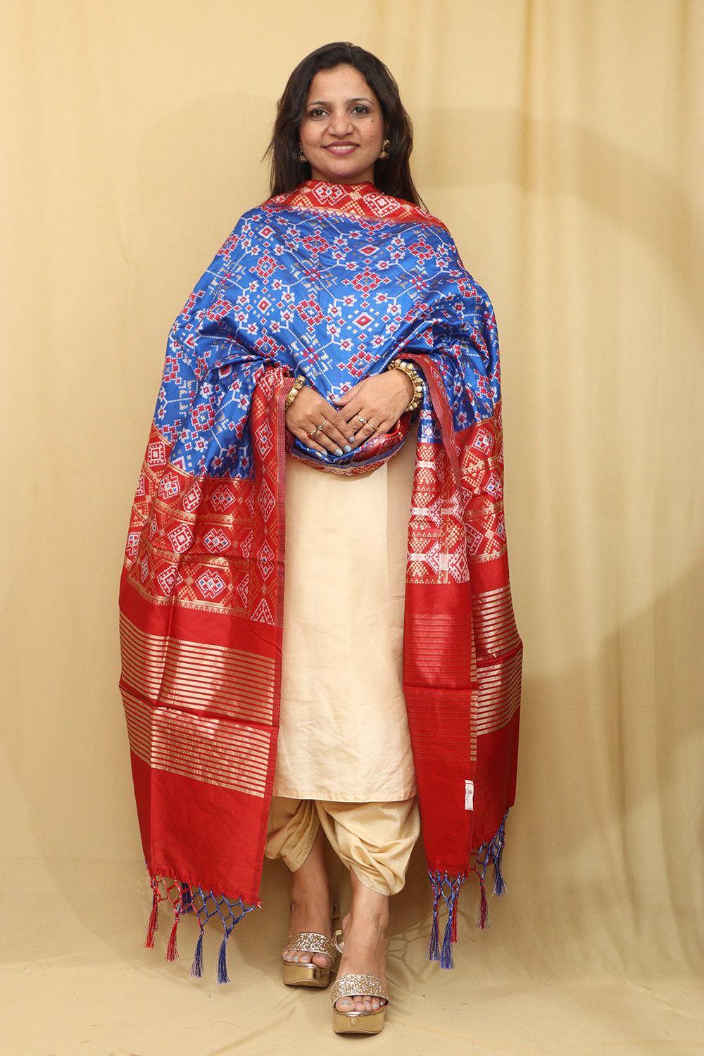 Exquisite Blue Patola Silk Dupatta - Timeless Elegance - Luxurion World