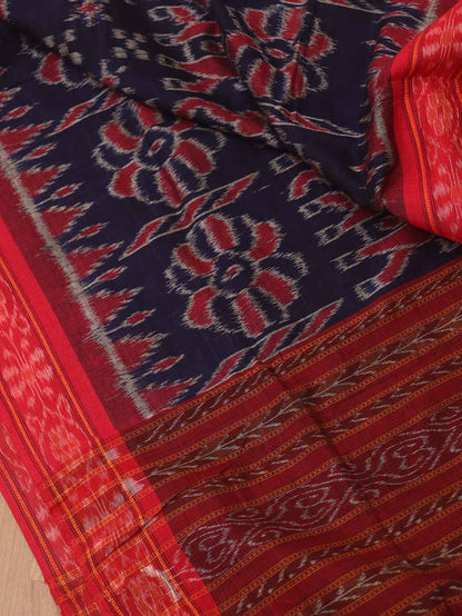 Blue Handloom Sambalpuri Ikat Pure Cotton Dupatta - Luxurion World