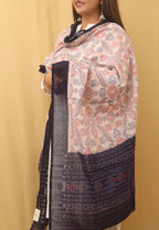 Off White Handloom Sambalpuri Ikat Pure Cotton Dupatta - Luxurion World