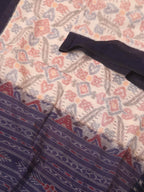 Off White Handloom Sambalpuri Ikat Pure Cotton Dupatta - Luxurion World