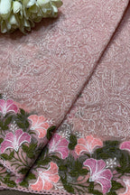 Peach Embroidered Organza Dupatta - Trendy Style - Luxurion World