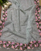 Stylish Green Trendy Organza Dupatta with Embroidery - Luxurion World