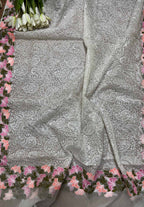 Pastel Embroidered Organza Dupatta - Trendy Style - Luxurion World- Crafted Heirlooms