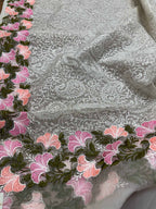 Pastel Embroidered Organza Dupatta - Trendy Style - Luxurion World- Crafted Heirlooms