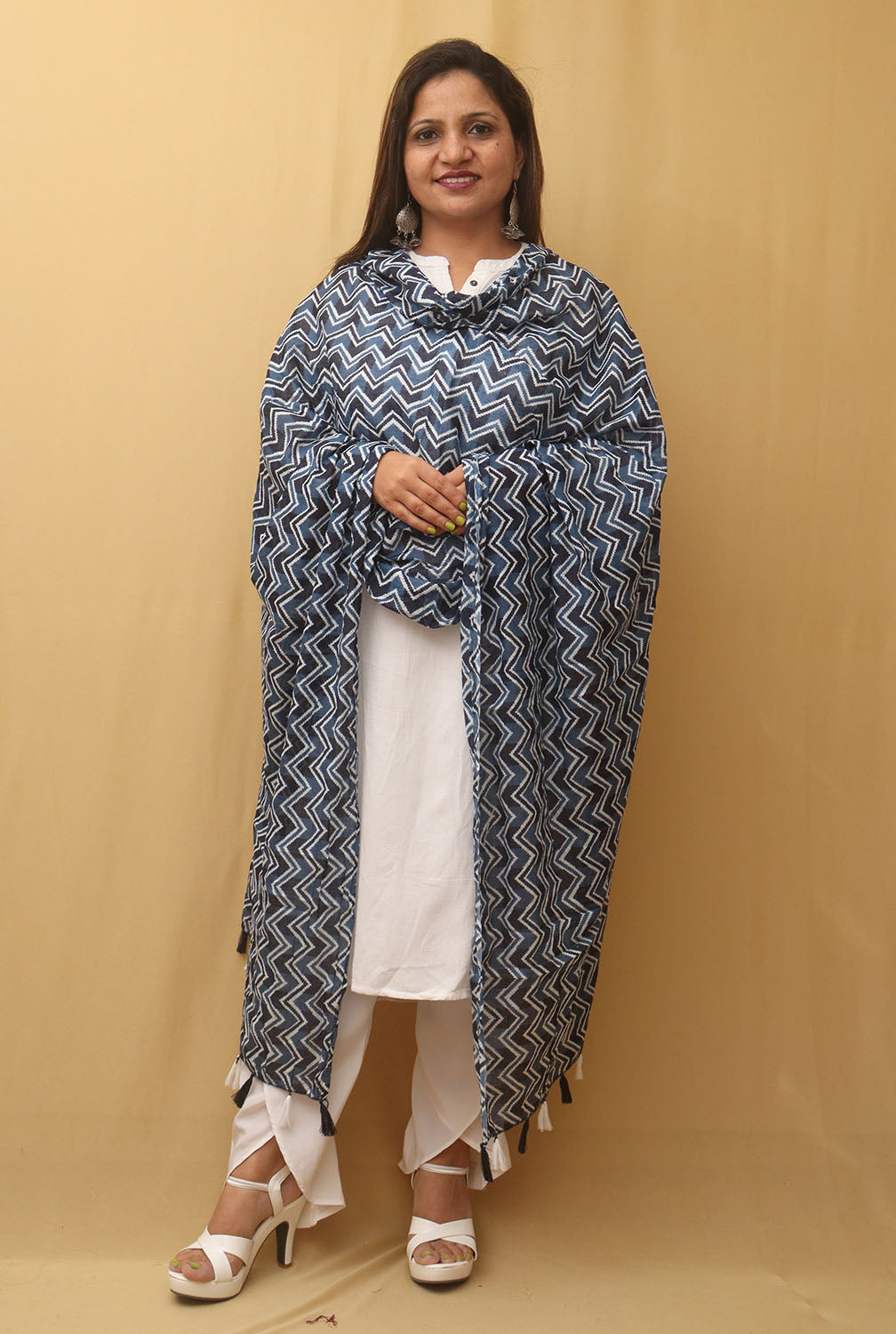 Blue Tie And Dye Cotton Dupatta - Luxurion World