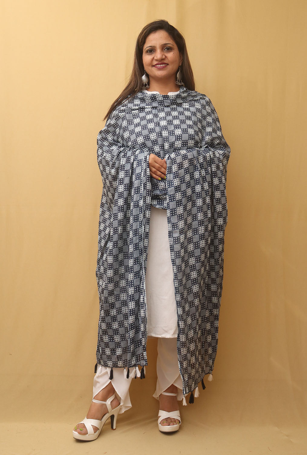 Blue Tie And Dye Cotton Dupatta - Luxurion World