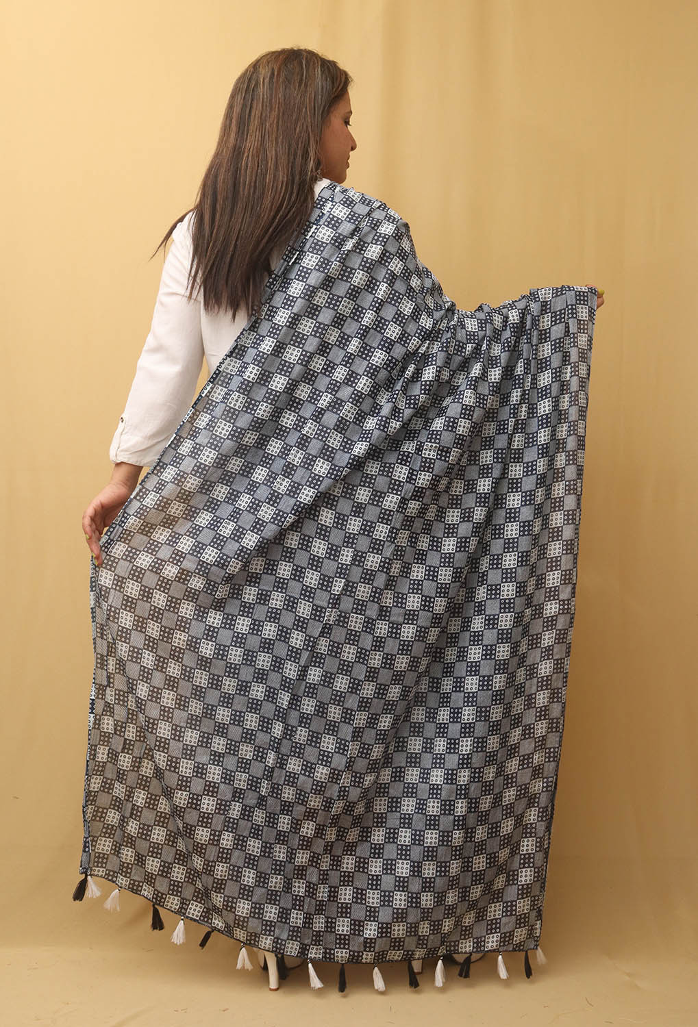 Blue Tie And Dye Cotton Dupatta - Luxurion World