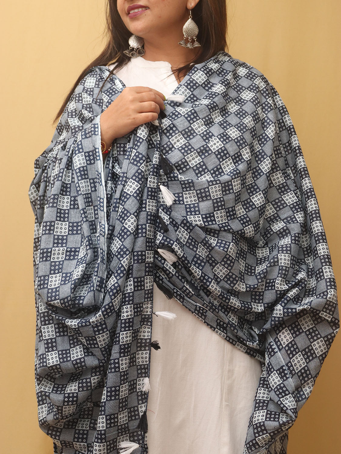 Blue Tie And Dye Cotton Dupatta - Luxurion World