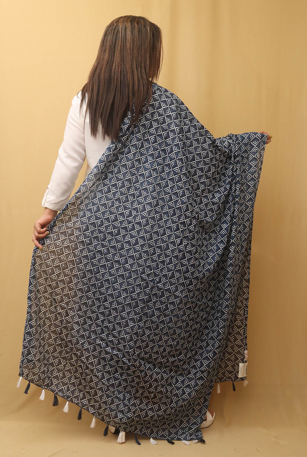 Blue Tie And Dye Cotton Dupatta - Luxurion World