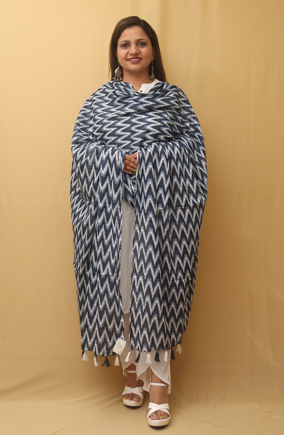 Blue Tie And Dye Cotton Dupatta - Luxurion World
