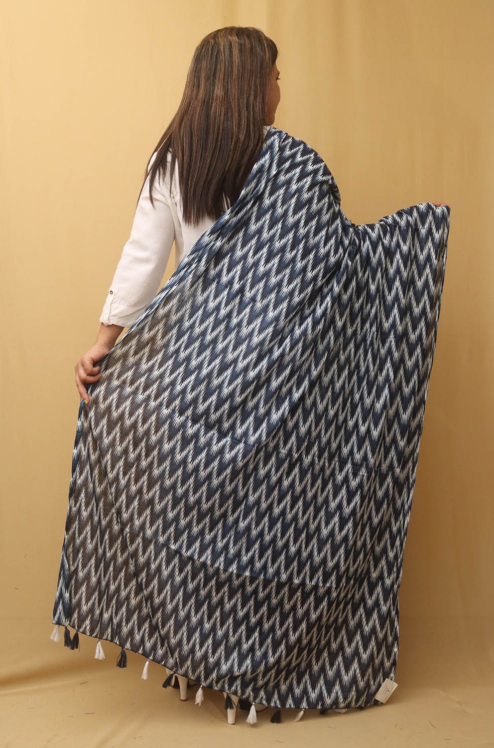 Blue Tie And Dye Cotton Dupatta - Luxurion World