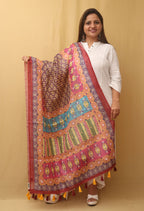 Multicolor Digital Printed Silk Sequins WorkDupatta - Luxurion World