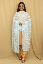 Stylish Blue Georgette Dupatta with Embroidery - Luxurion World