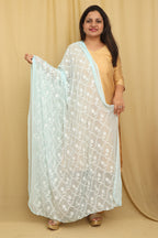 Stylish Blue Georgette Dupatta with Embroidery - Luxurion World