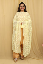 Stylish Yellow Embroidered Georgette Dupatta - Luxurion World