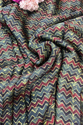 Multicolor Block Printed Ajrakh Modal Silk Fabric ( 2.5 Mtr ) - Luxurion World