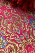 Purple Banarasi Kimkhwab Silk Meenakari Fabric ( 0.5 Mtr ) - Luxurion World