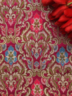 Purple Banarasi Kimkhwab Silk Meenakari Fabric ( 0.5 Mtr ) - Luxurion World