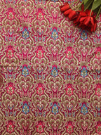 Purple Banarasi Kimkhwab Silk Meenakari Fabric ( 0.5 Mtr ) - Luxurion World
