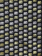 Elephant Design Black Banarasi Silk Fabric - 1 Mtr Sona Roopa - Luxurion World