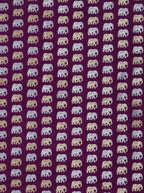 Purple Banarasi Silk Elephant Design Sona Roopa Fabric ( 1 Mtr ) - Luxurion World