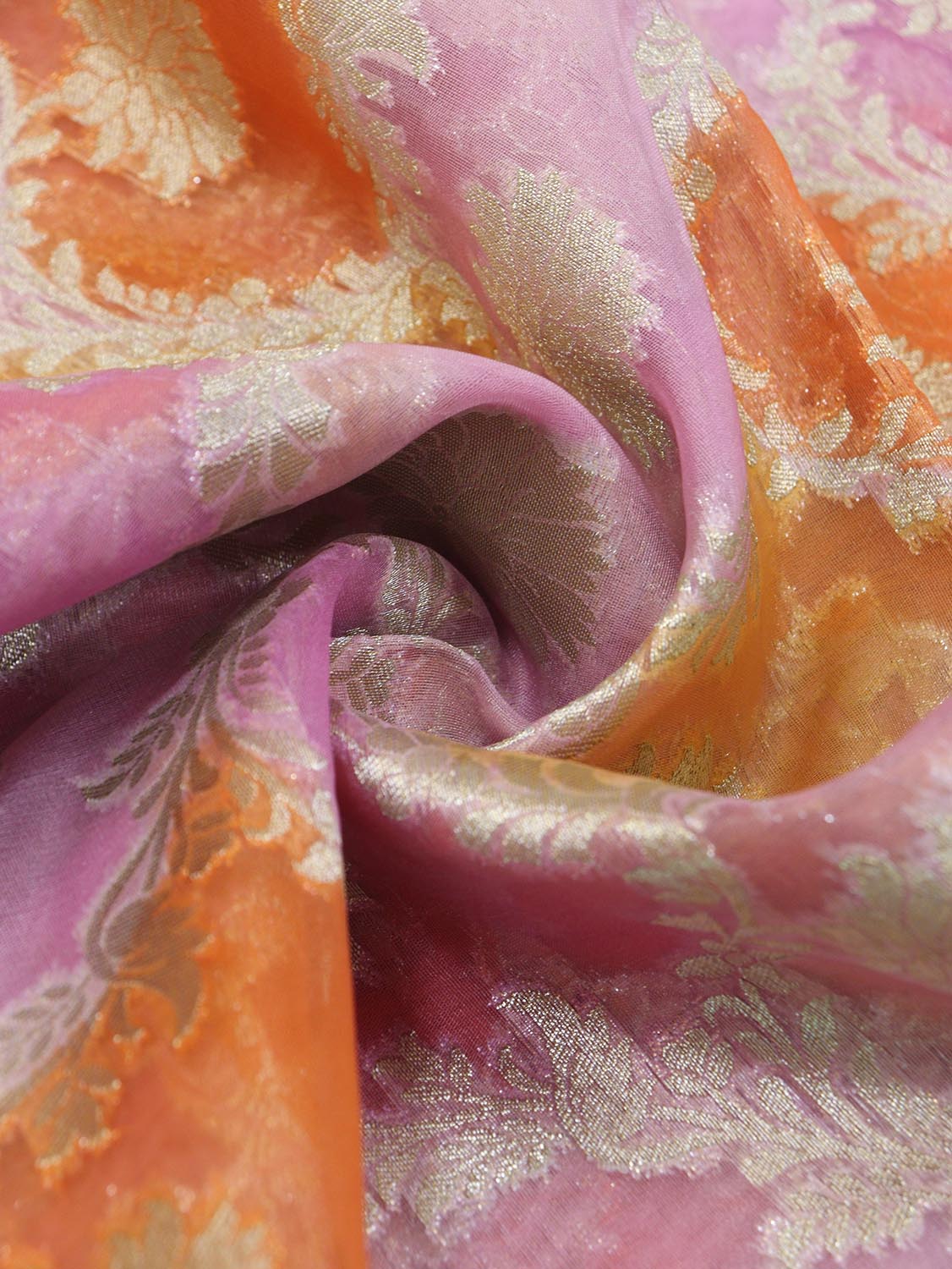 Vibrant Multicolor Banarasi Organza Fabric - 1 Mtr Length - Luxurion World