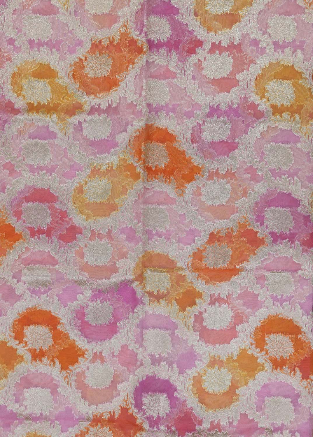 Vibrant Multicolor Banarasi Organza Fabric - 1 Mtr Length - Luxurion World