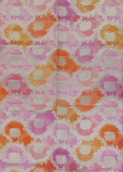 Vibrant Multicolor Banarasi Organza Fabric - 1 Mtr Length - Luxurion World