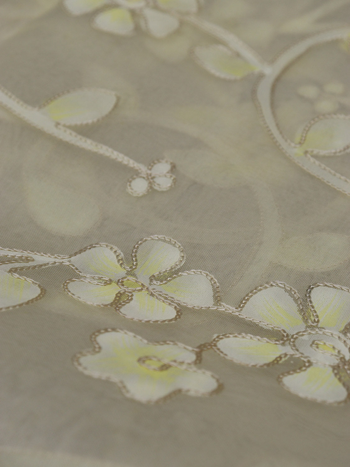 Pastel Banarasi Kora Silk: Embroidered Brush Dyed Fabric (1.5M) - Luxurion World