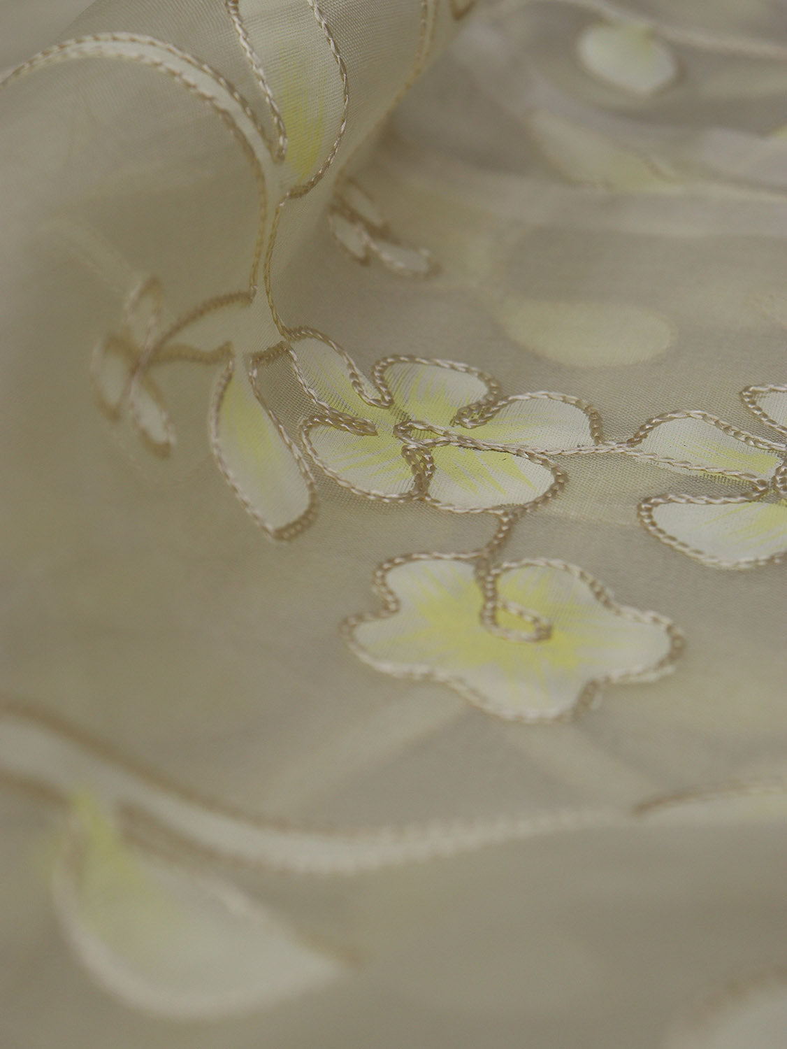 Pastel Banarasi Kora Silk: Embroidered Brush Dyed Fabric (1.5M) - Luxurion World