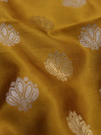 Stunning Mustard Banarasi Silk Fabric with Booti Design (2.5 Mtr) - Luxurion World