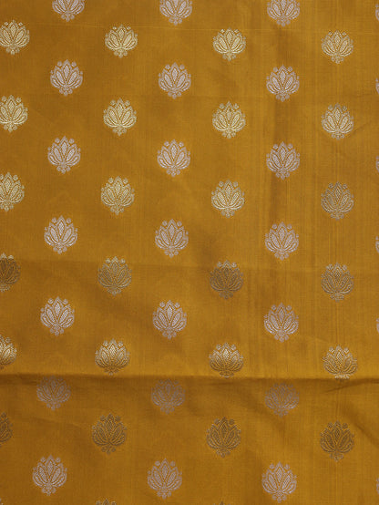 Stunning Mustard Banarasi Silk Fabric with Booti Design (2.5 Mtr) - Luxurion World