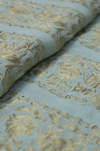 Exquisite Blue Banarasi Georgette Fabric - 1 Mtr Length - Luxurion World