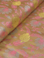 Multicolor Handloom Banarasi Silk Fabric (0.5 Mtr) - Luxurion World