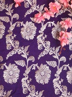 Purple Banarasi Silk Fabric ( 1 Mtr ) - Luxurion World