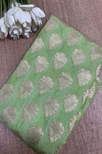 Green Banarasi Silk Fabric: Luxurious and Elegant ( 1 Mtr ) - Luxurion World