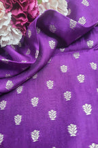 Exquisite Purple Banarasi Booti Design Silk Fabric - Luxurious Elegance ( 2.5 Mtr ) - Luxurion World