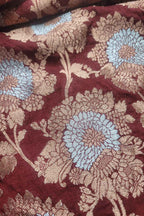Elegant Maroon Banarasi Silk Sona Roopa Fabric ( 1 Mtr ) - Luxurion World